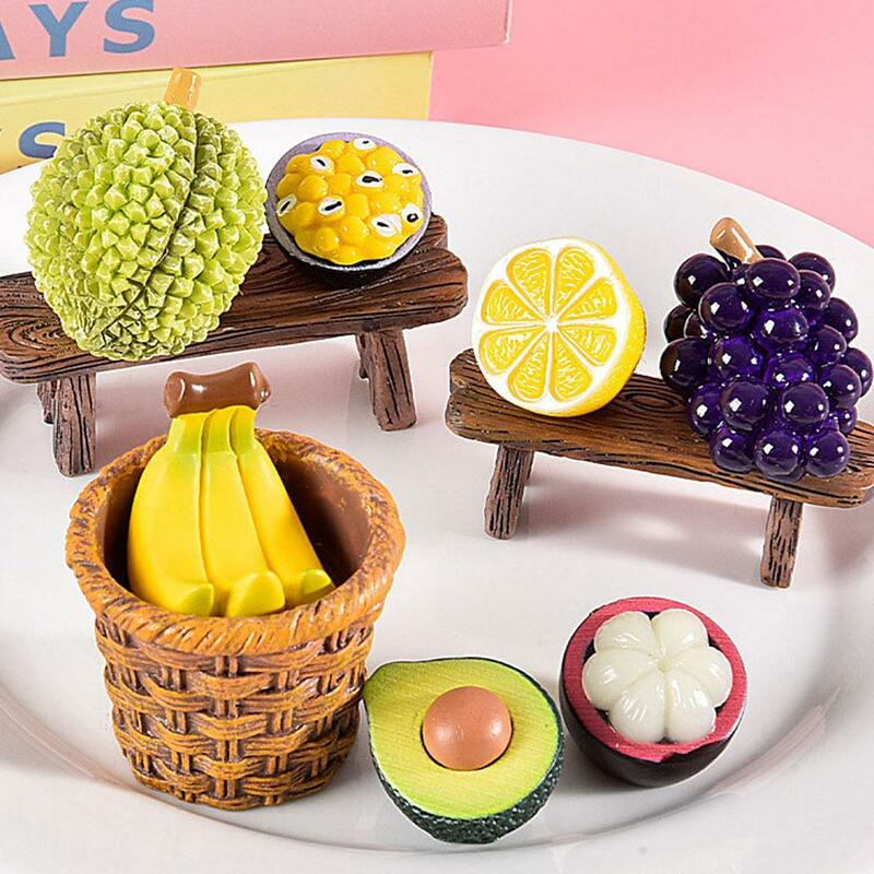 Frutas artificiales en miniatura para Decoración de cocina, juguetes de manzanas/naranjas/plátano/melocotón, artesanía decorativa, modelo de fruta falsa, accesorios