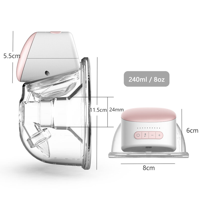 BB-P1 tiralatte senza fili indossabile raccoglitore di latte per l'allattamento al seno senza BPA tiralatte indossabili portatili elettrici Slient