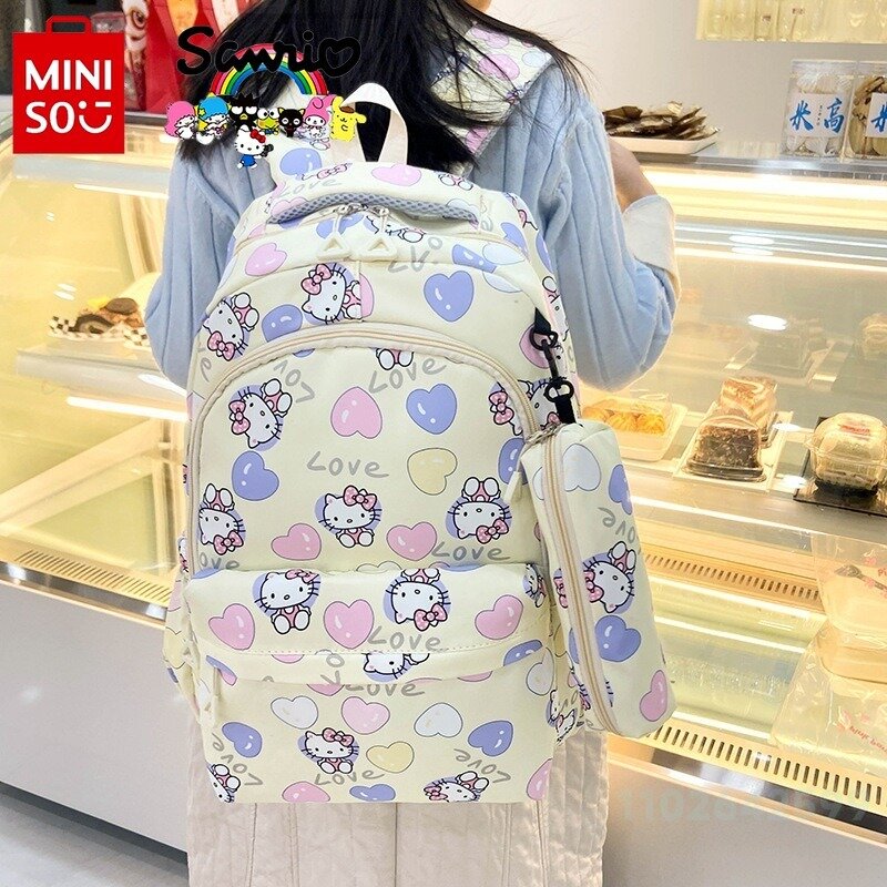 MINISO 2024 Новый женский рюкзак модный высококачественный рюкзак для девушек мультяшный маленький свежий большой вместительный студенческий рюкзак