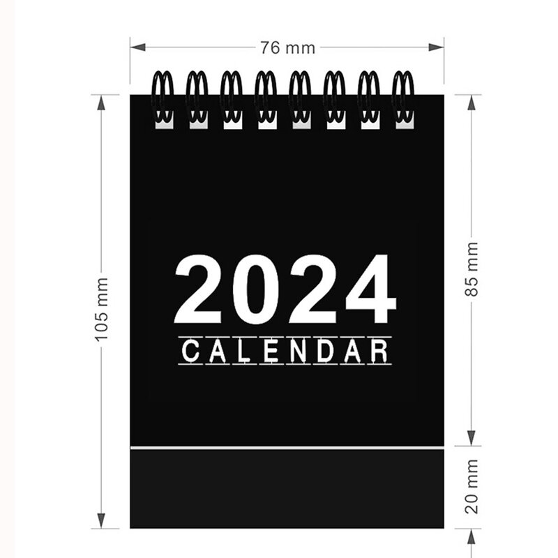 2024 Creative Mini English Calendar Student Portable Coil Calendar Planner Notepad Desk Decoration Calendar Stationery