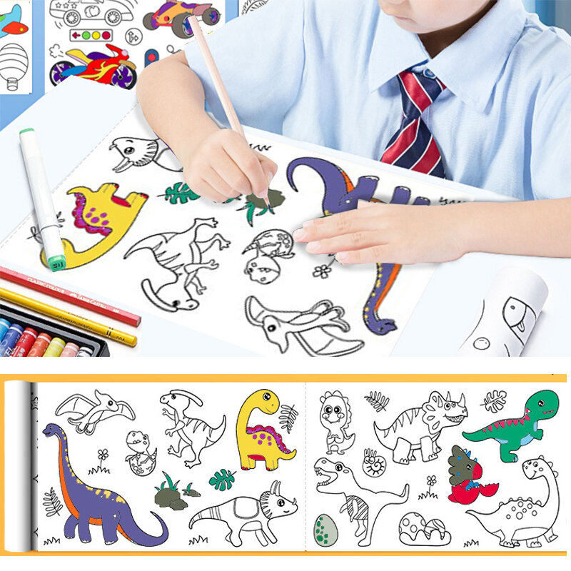 الأطفال رسم لفة DIY بها بنفسك لزجة اللون ملء ورقة التلوين ورقة لفة للأطفال دهان داي الرسم في وقت مبكر ألعاب تعليمية