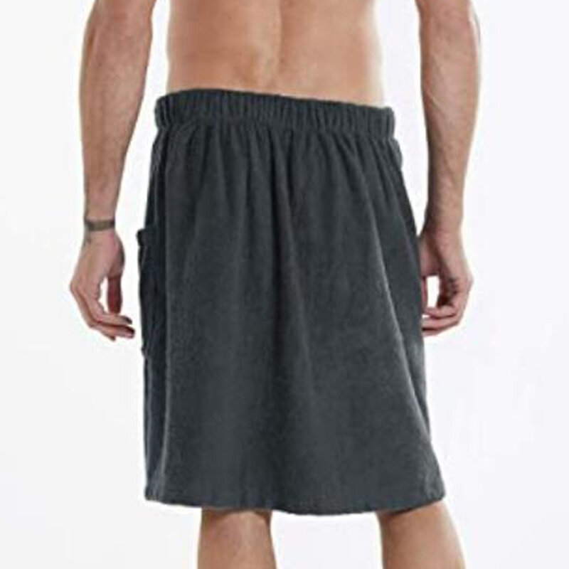 Mens Wearable Magic BF Bath Towel Blanket Male Shower Skirt Sexy Sleep Bottoms Pajamas Coral Fleece Bath Skirt with Pocket