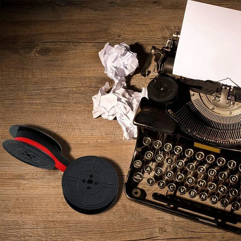 Cinta de máquina de escribir, carrete doble, rojo y negro, paquete de repuesto para la mayoría de máquinas de escribir