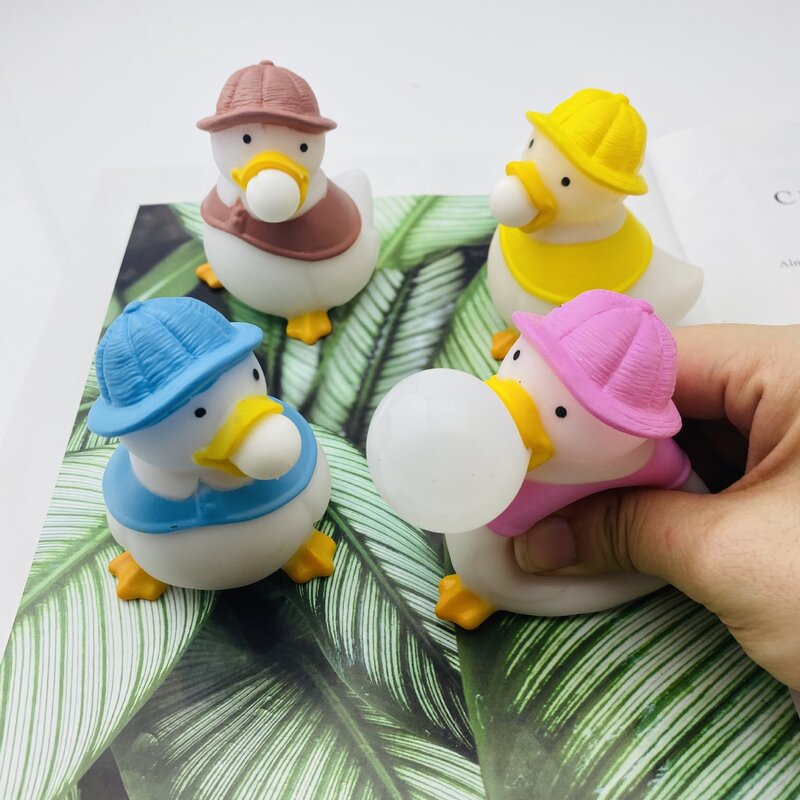 재미있는 버블 오리 스트레스 해소 스퀴즈 장난감, 동물 환기 공, 성인 및 어린이용 창의적 감압 장난감, 1PC