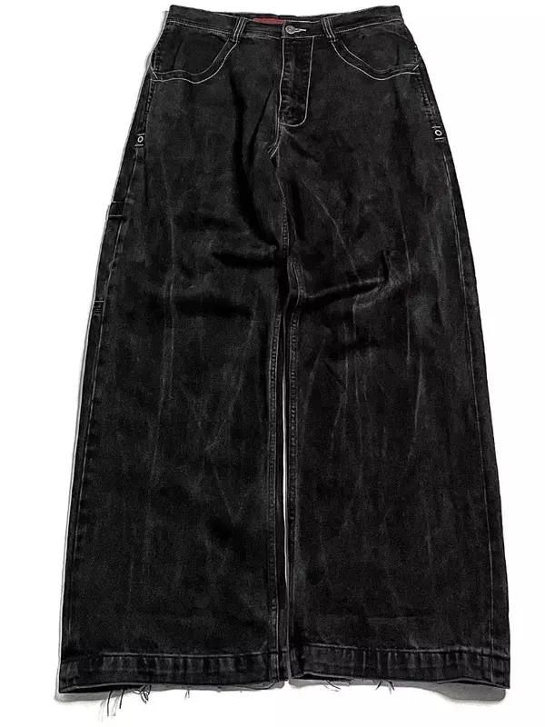 Jeans JNCO New Harajuku Hip Hop moda Vintage Jeans larghi con ricamo teschio di alta qualità Y2K pantaloni larghi a vita alta gotici