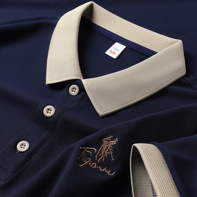 5 Farben! 2024 Sommer Herren besticktes Hemd neues Spinning Baumwolle Kurzarm Polos hirt hochwertige Business Casual T-Shirt