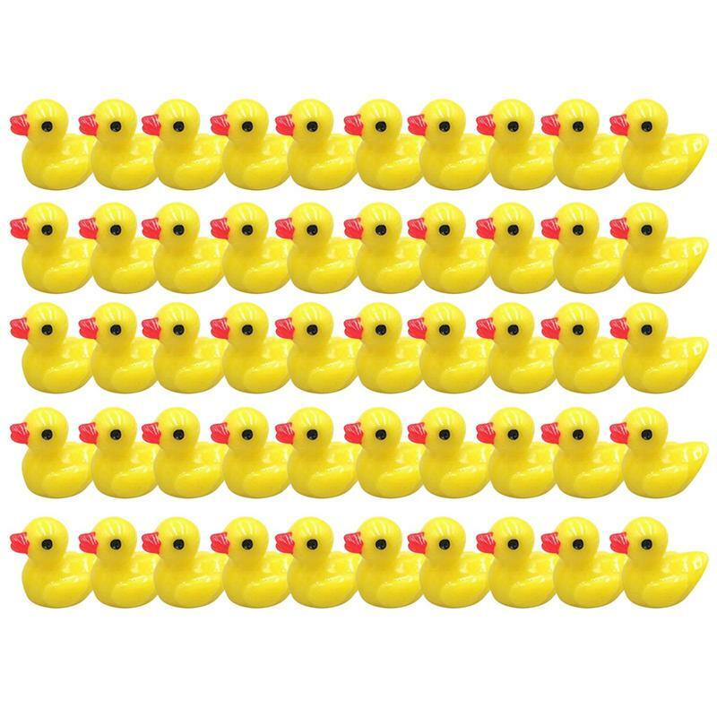 Mini canards jaunes en résine en vrac, ornements de jardin, maison de poupée, accessoires de noël pour bébé