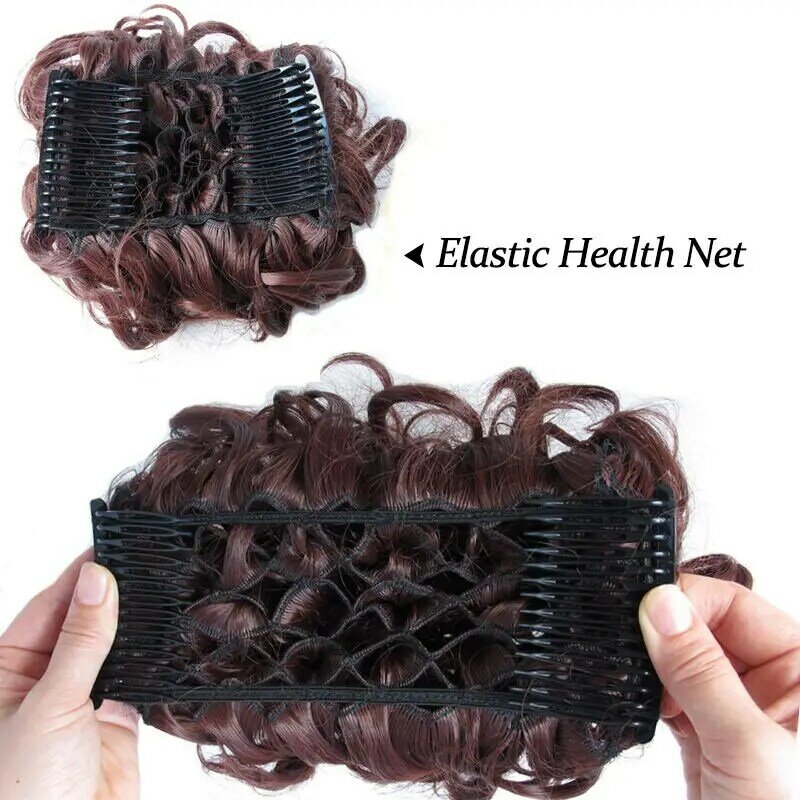 Zolin Sythetic Curly Messy Hair Bun Pad Clip on Chignon Hair Extension Wedding Hairpiece For Woman