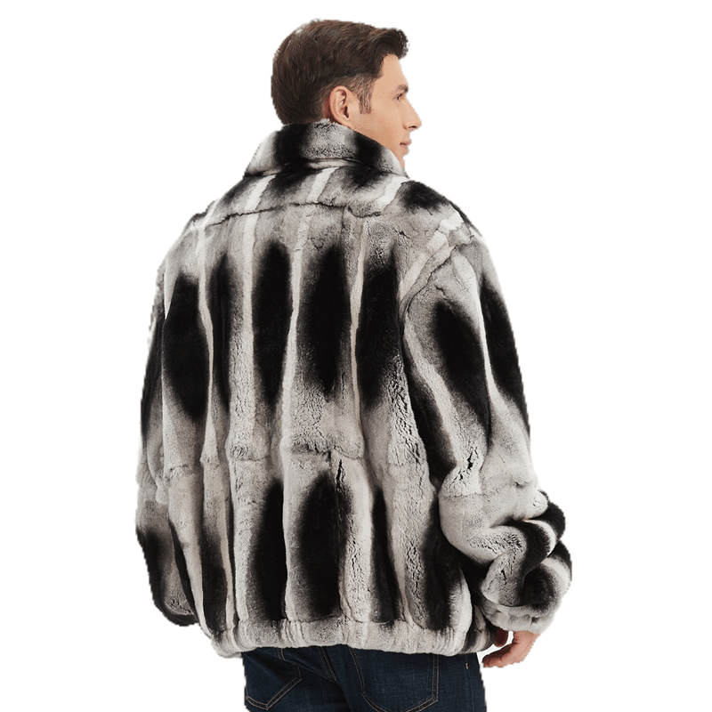 2024 Mens Real  Rex Rabbit Fur Coat Men Winter Real Fur Man Men's Winter Jackets Natural Coats Long Male Autumn Clothing