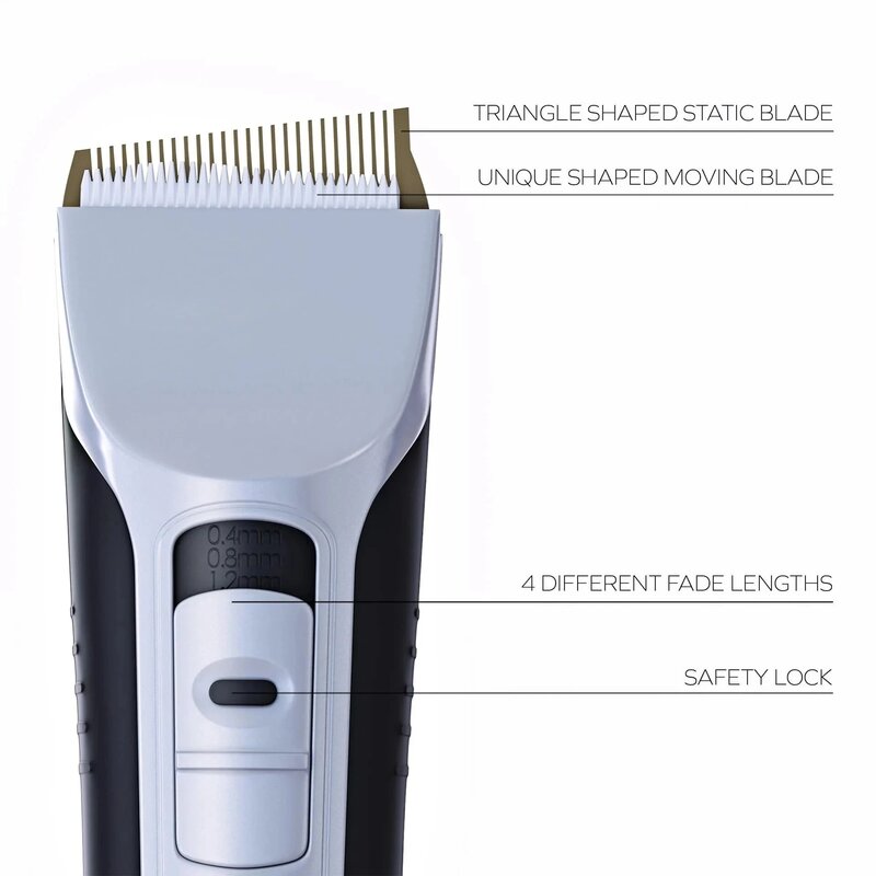 Alat pencukur rambut elektrik, pemotong rambut elektrik bentuk unik dengan tampilan LCD USB dapat diisi ulang untuk Salon, pangkas rambut