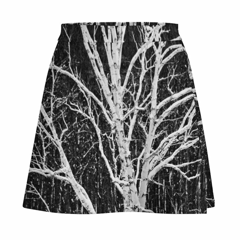 White Birch Tree In Black And White Mini Skirt dresses for prom Woman skirt