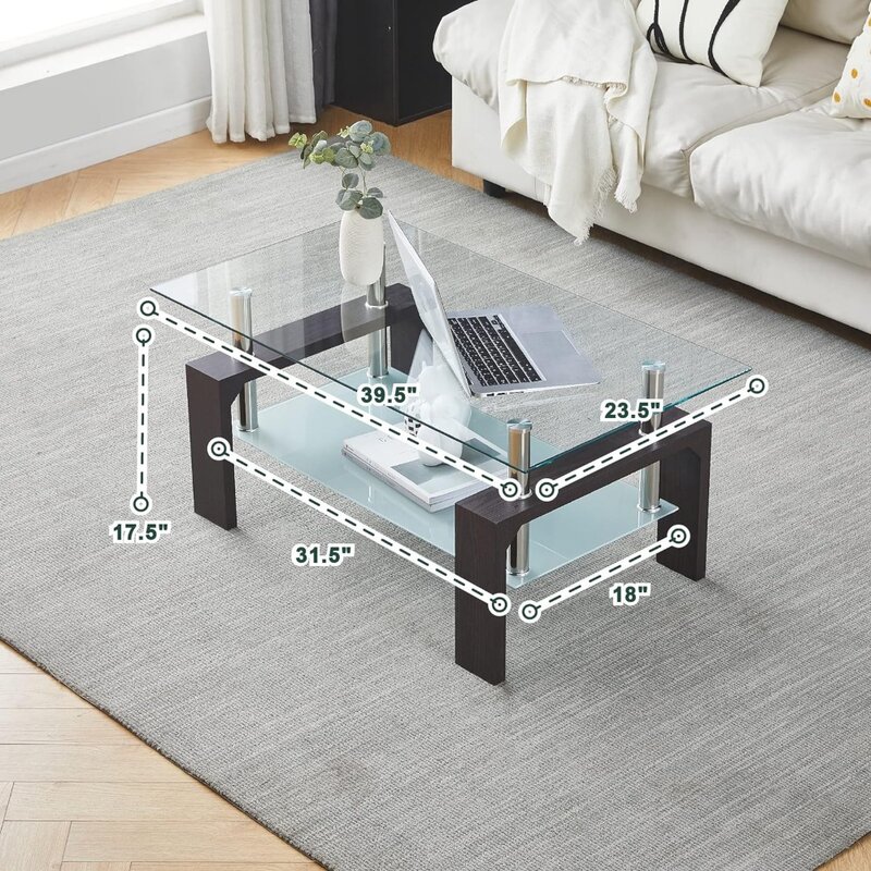 โต๊ะกาแฟสี่เหลี่ยมผืนผ้าในห้องนั่งเล่นโต๊ะน้ำชาเหมาะสำหรับห้องรอโต๊ะกาแฟข้างทันสมัยขาไม้