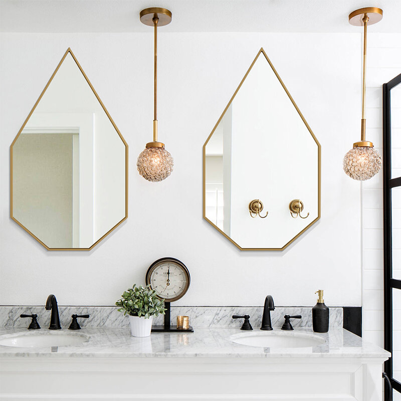 Wall mounted bathroom, minimalist art, creative high-end makeup, full body dressing mirror