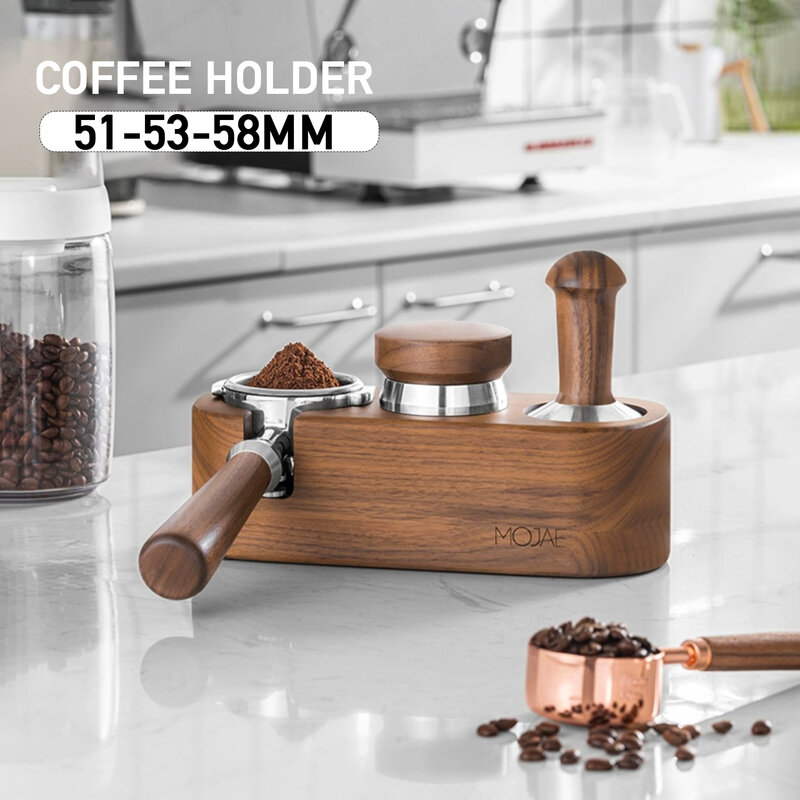 Supporto antimanomissione per filtro da caffè in legno, supporto per tappetino antimanomissione per Espresso, strumenti per caffè, accessori per caffè per Barista, 51mm, 53mm, 58mm