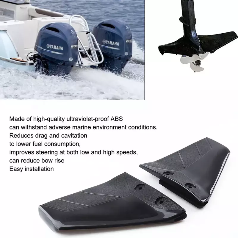 1 Paar kleine Tragflächen boot Motors tabilisator Komponenten für 4-50 PS Außenborder mit Schrauben mutter abs schwarze Boots teile