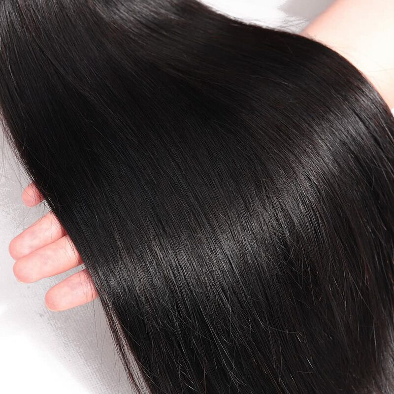 Malaysia 3 Bundles Straight Human Hair Bundles 100% Unprocessed Human Hair Extensions for Women Natural Black 10-30inch