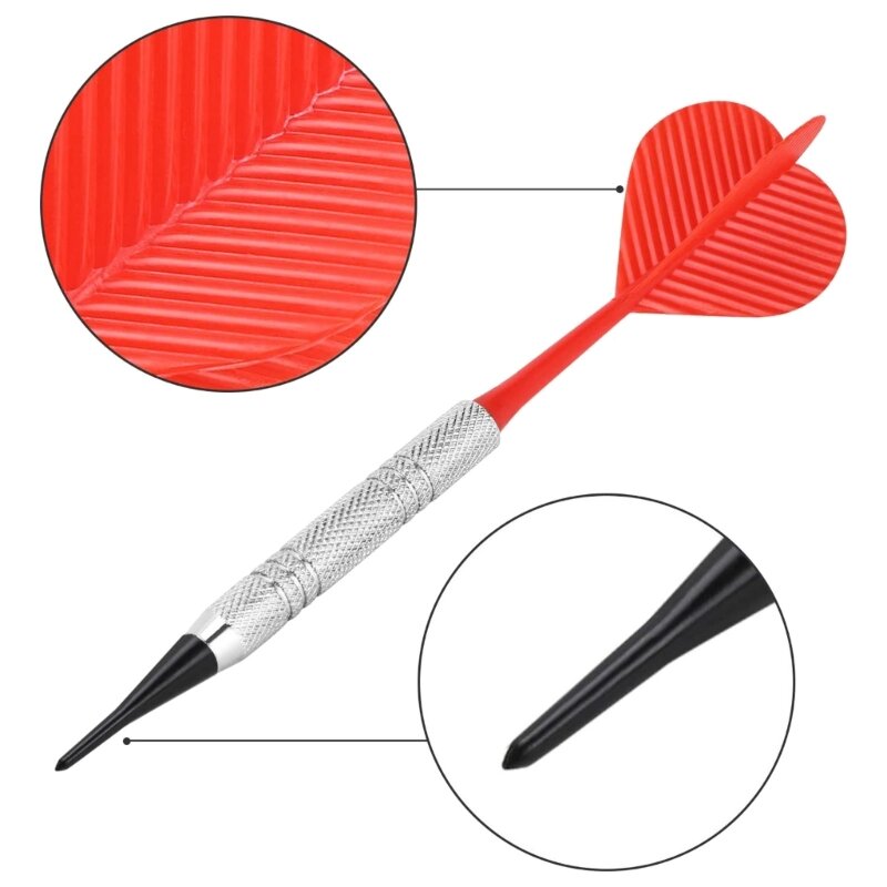 12Pcs 14g Professional Soft Tip Darts with Iron Nickel Plated Shaft Plastic Tip Darts, Not Easy to Break and Bend