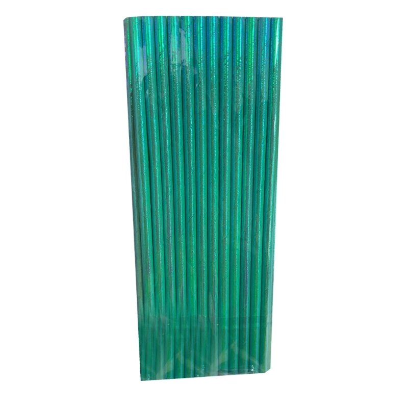 25 Con gradient-Màu sắc ngọc trai-Phim cầu vồng ống hút phân hủy bảo vệ môi trường óng ánh-giấy rơm