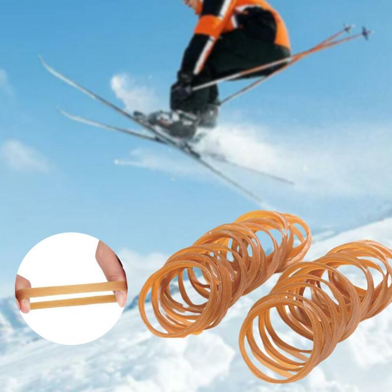 30 buah penahan rem Ski, aksesori olahraga tali penahan rem karet papan salju instalasi sederhana elastis tinggi