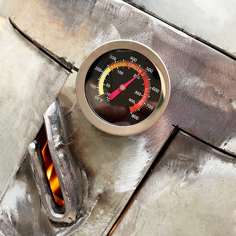 Misura della temperatura della stufa da campeggio Termometro per forno per Pizza in acciaio inossidabile da 60mm cottura per alimenti carne 10-400 gradi Celsius Grill Barbecue stufa termografo