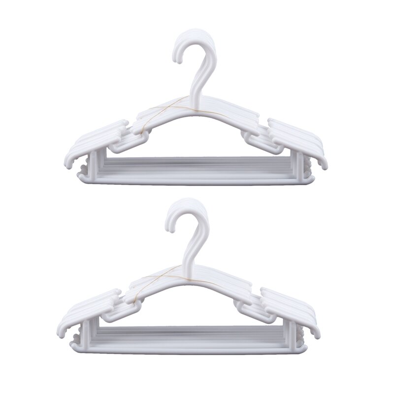 สีขาว-แพ็ค20ชิ้นแขวนไม้แขวนเสื้อสำหรับเสื้อผ้าเด็ก PP Hangers สำหรับทารกหรือเด็ก27X15ซม.
