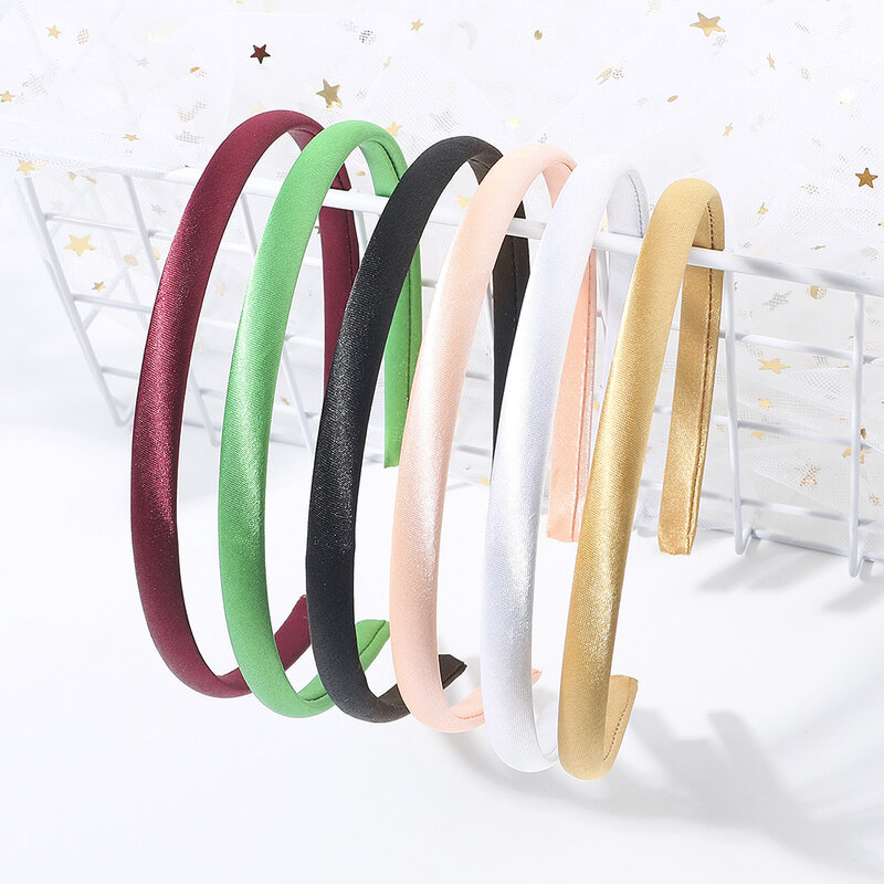 6pcs/lot New Candy-colored Cloth Headband Material for Girl Women Hair Accessory Headdress