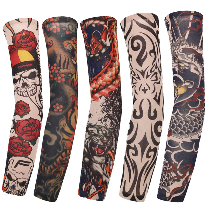 Outdoor Sport Basketball Summer Cooling UV Protection Arm Cover Sun Protection Tattoo Arm Sleeves Flower Arm Sleeves