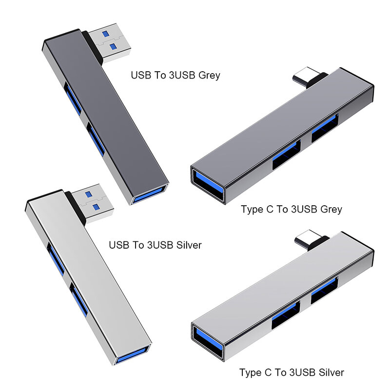 3 in 1 USB HUB Type C HUB OTG USB 3.0/Type-C 3.0 To 3 USB USB Splitter Hub Speed 5.0Gbps 3 Port for PC Computer Laptop