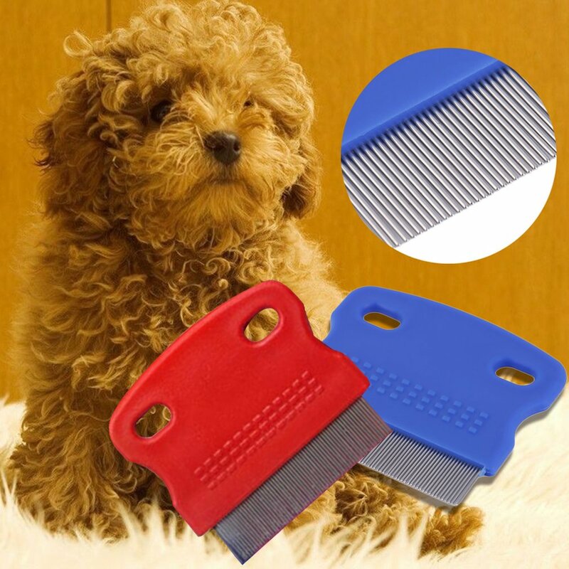 HOT 2022 Dog Flea Comb Steel Brush Hair Comb Dog Grooming Trimmer Cute Pet Cat Dog Comb Dog Flea ABS + stainless steel needle