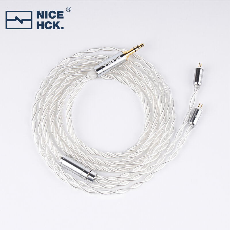 NiceHCK sHeart HiFi Audio Earbud Cable 4N OFC + 4N placcato argento OFC misto 0.78 2Pin per YDX Wind FuDU NeZha Starfield Nova CHU