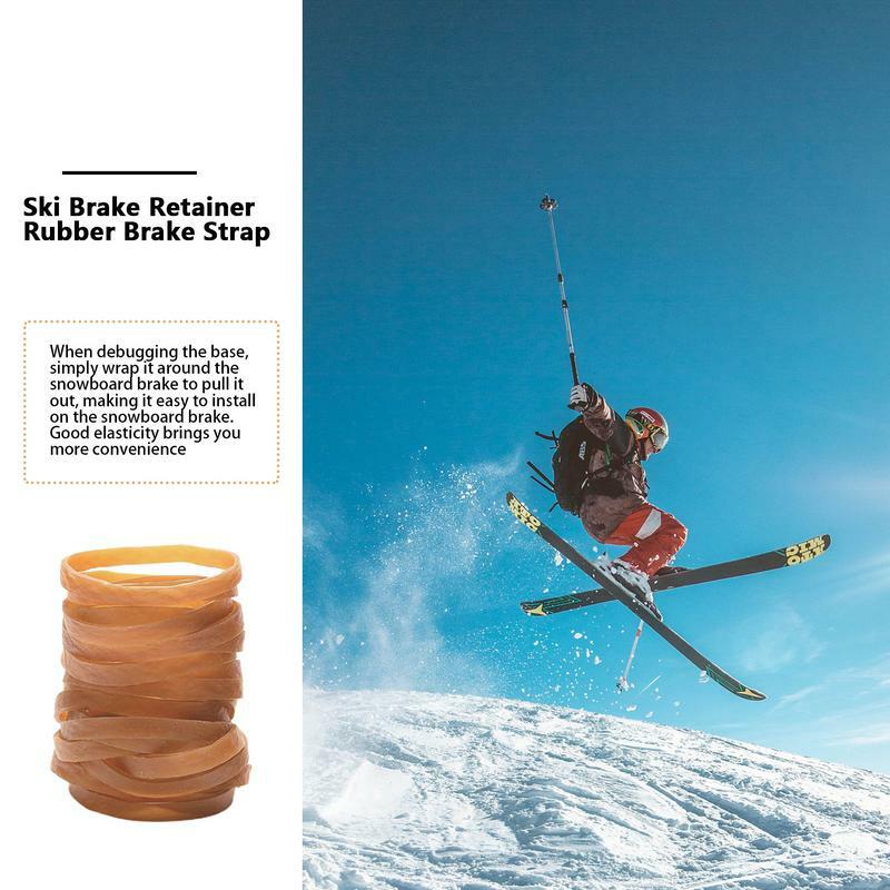30 stücke Ski bindungs brems halter dickes Gummiband tragbare verbreiterte Gummiringe Brems band für Wintersport-Ski zubehör
