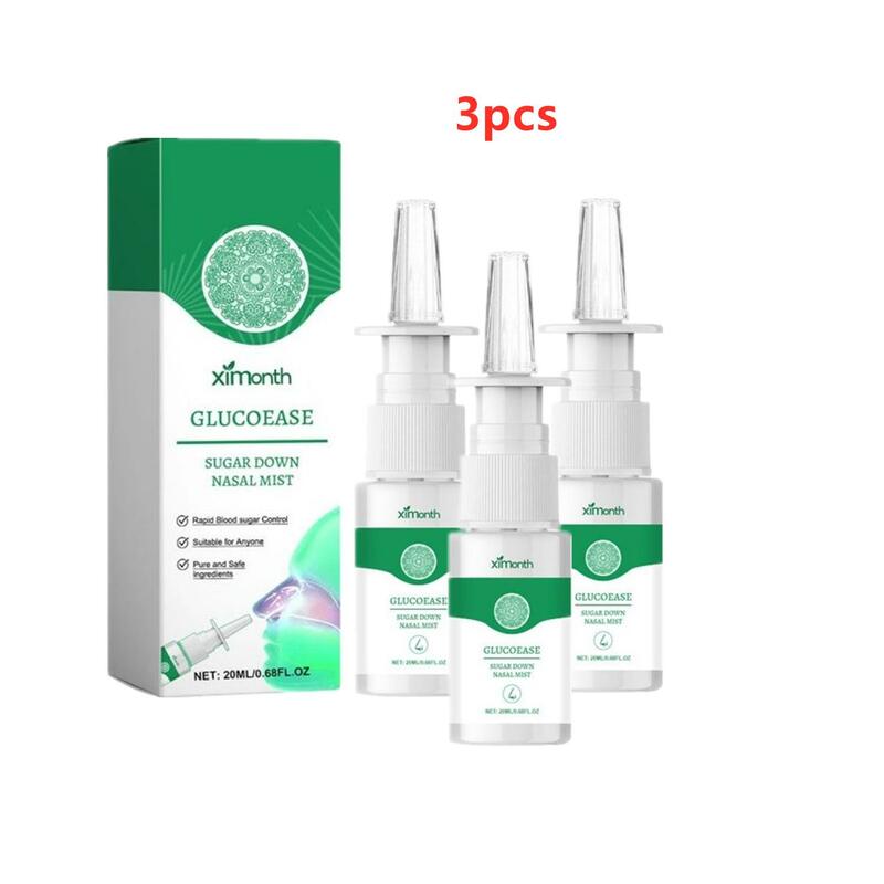 Spray nasal rinite para alívio de diabetes, tratamento de desconforto, limpeza oral, 20ml, 3 unidades