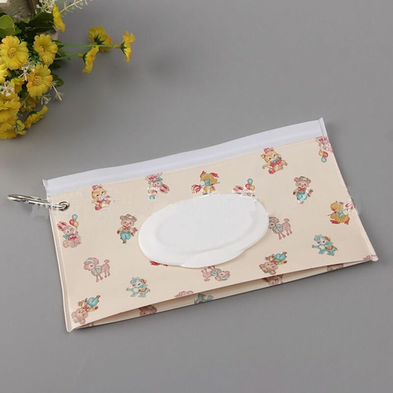Useful Fashion Portable Flip Cover Snap-Strap Baby Product Wipes Holder Case Wet Wipes Bag Tissue Box Cosmetic Pouch