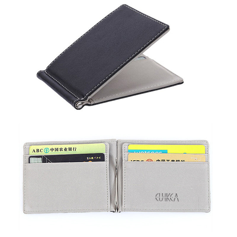 Portafoglio multifunzionale per carte da uomo Ultra sottile portafoglio sottile in pelle PU porta carte di credito porta carte d'identità Mini borsa per uomo