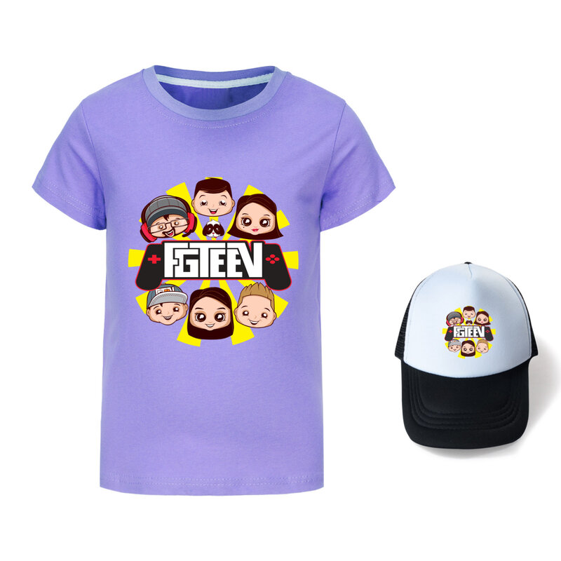 Kaus kartun FGTEEN pakaian jalanan anak perempuan pakaian musim panas anak-anak Fgteev permainan keluarga Hip Hop pakaian jalanan kaus bayi laki-laki