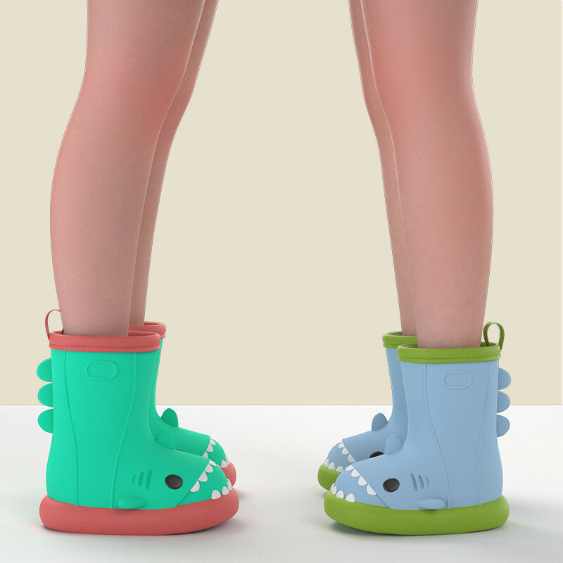 Eltern-Kind-Hai Regens tiefel Schuhe für Frauen Sommer Outwear dicke Sohle Anti-Rutsch-Regens chuhe für Kinder mittleren Alters