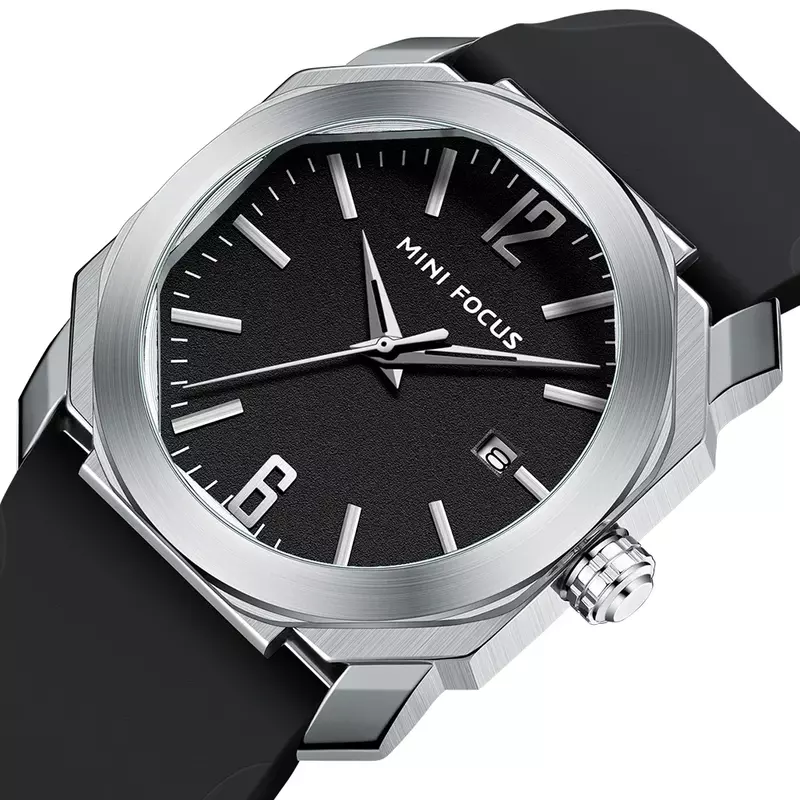 นาฬิกาข้อมือแฟชั่นที่มีชื่อเสียงสำหรับผู้ชายสายซิลิโคนนาฬิกาควอตซ์กันน้ำ