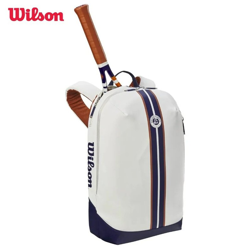 Wilson-Mochila De tenis Super Tour Roland Garros 2023, bolsa de raqueta con compartimento para raqueta parcial, diseño elegante, azul marino, torneo