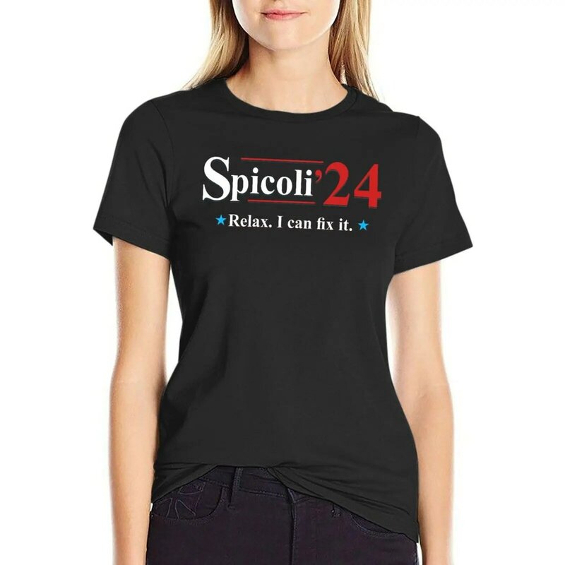Spicoli-T-Shirt Blanc Surdimensionné pour Femme, Robe Sexy, Vêtements Esthétiques, 24