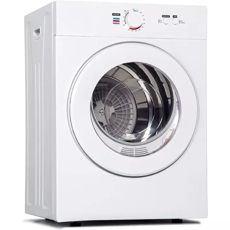 Euhomy-ポータブルコンパクト乾燥機,排気ダクト付き衣類乾燥機,ステンレス鋼ライナー,小型乾燥機,白,1.8 cu ft