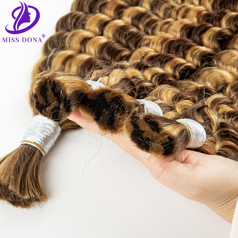 Наращивание волос для плетения, выделенные человеческие волосы с глубокой волной, искусственные волосы без уточка, женские косы