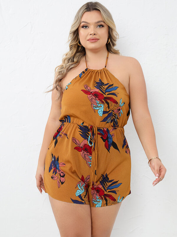 Finjani  Plus Size Sleeveless Summer Jumpsuit For Women Casual   Loose   Romper Shorts Beach Playsuit Female