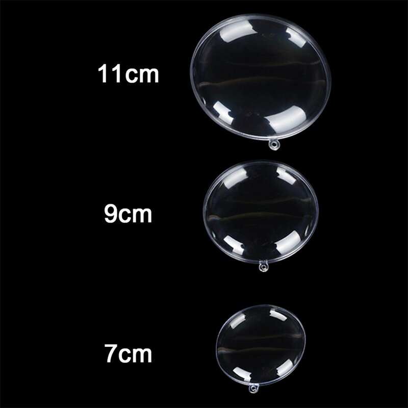 10pcs Christmas Flat Ball Plastic Clear Baubles Decorations 2023 Xmas Tree Diy Filled Pendant For Home Wedding Party Decor