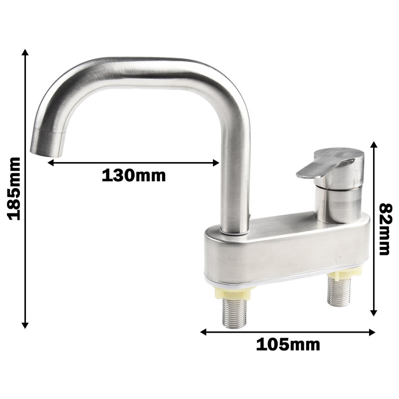 Tap Faucet Basin Sink Tap Accessories Single Handle Sink Faucet 2 Holes 304 Stainless Steel Cold And Hot Mixer