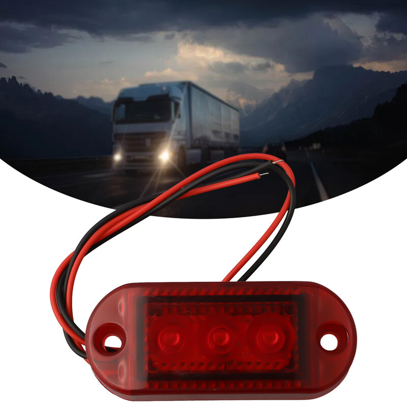 Lampu belakang LED truk, cahaya peringatan LED Trailer kuning putih merah hijau biru 3 LED penanda samping 12V 24V Aksesori truk 1 buah