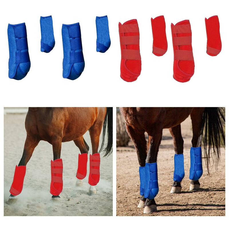 Botas de caballo a prueba de golpes, Protector de tendón profesional, multifunción, 4 unidades