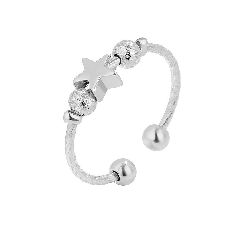 Anty stres lęk srebrna kula pierścienie 925 kobiety mężczyźni Spinner Fidget pierścionki Vintage Gold para biżuteria Anillos prezent w postaci darmowej wysyłki
