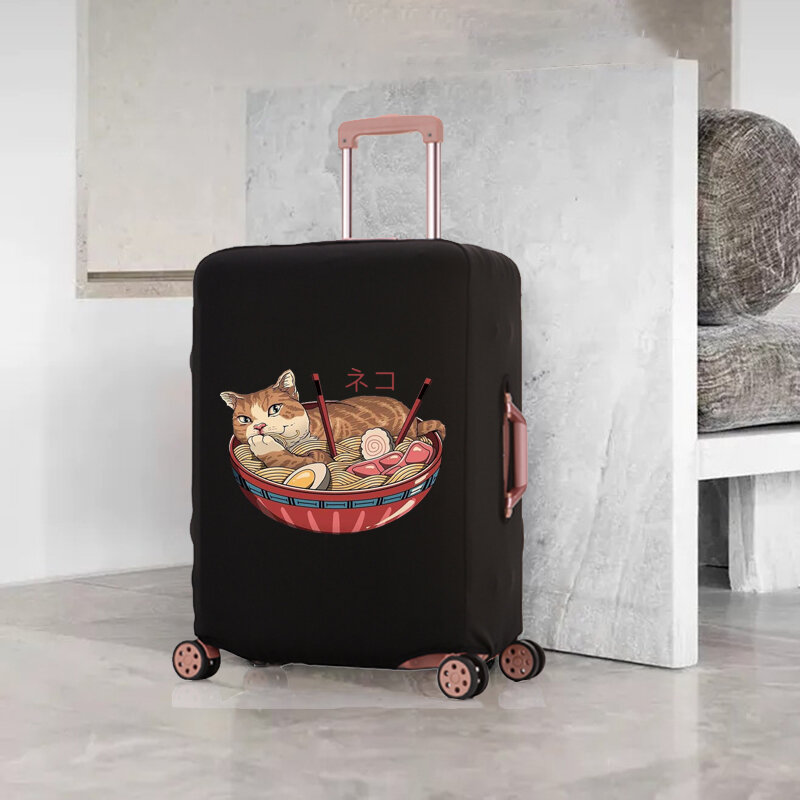 Gato bonito viagem suitca capa protetora lavável anti-risco capa de bagagem à prova de poeira adequado para 18-32 Polegada conjunto de viagem