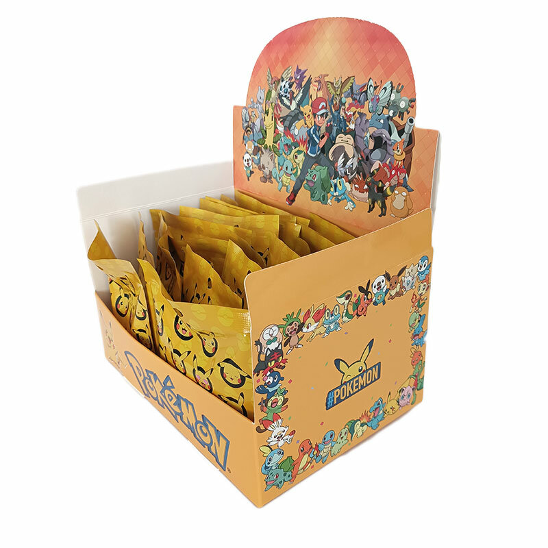 Anime Pokemon Figures Blind Box, estatueta de Pikachu com cartão, brinquedo, Natal, Dia das Bruxas, bonecas de PVC, pingente para criança, presentes