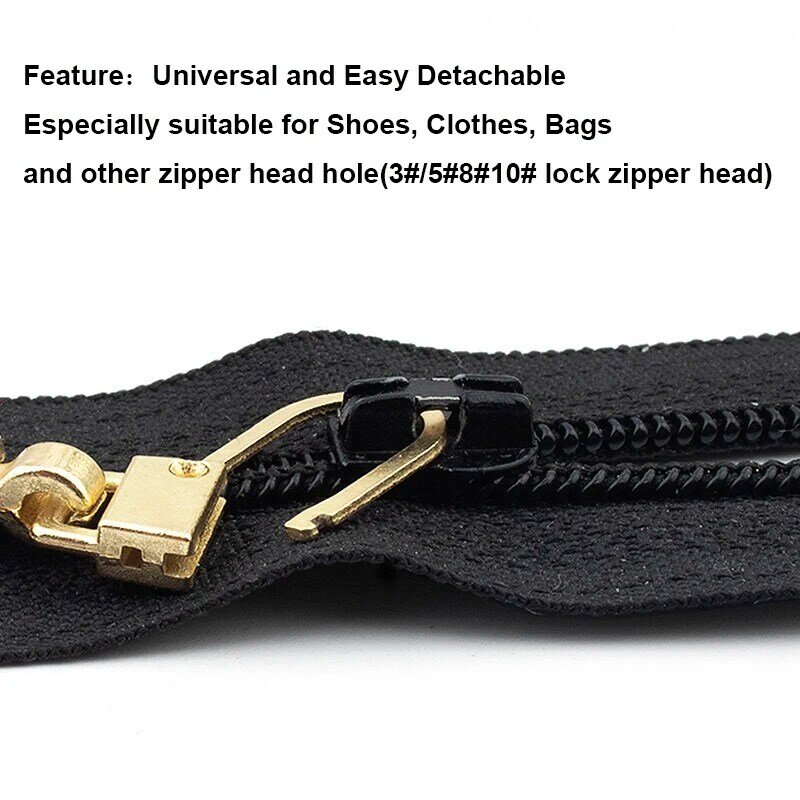 5pcs Universal Zipper Head Slider Puller Instant Zipper Repair Kit Replacement For Broken Buckle Suitcase Clothing Sewing Tools